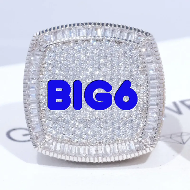 CUSTOM LETTER 3D ICED RING sold by The GUU Shop