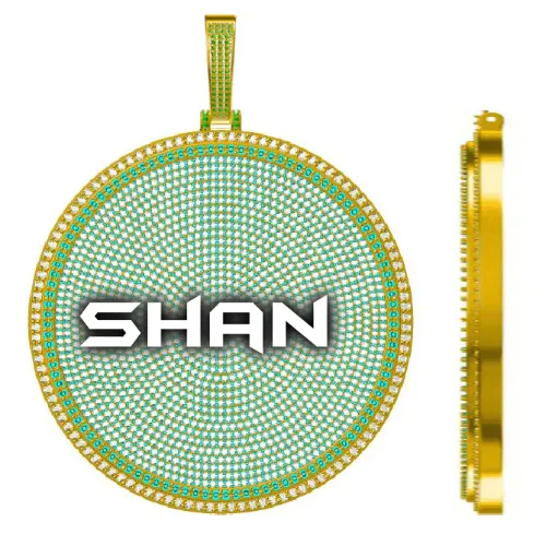 CUSTOM LETTER NECKLACE 3D BIG DISC sold by The GUU Shop