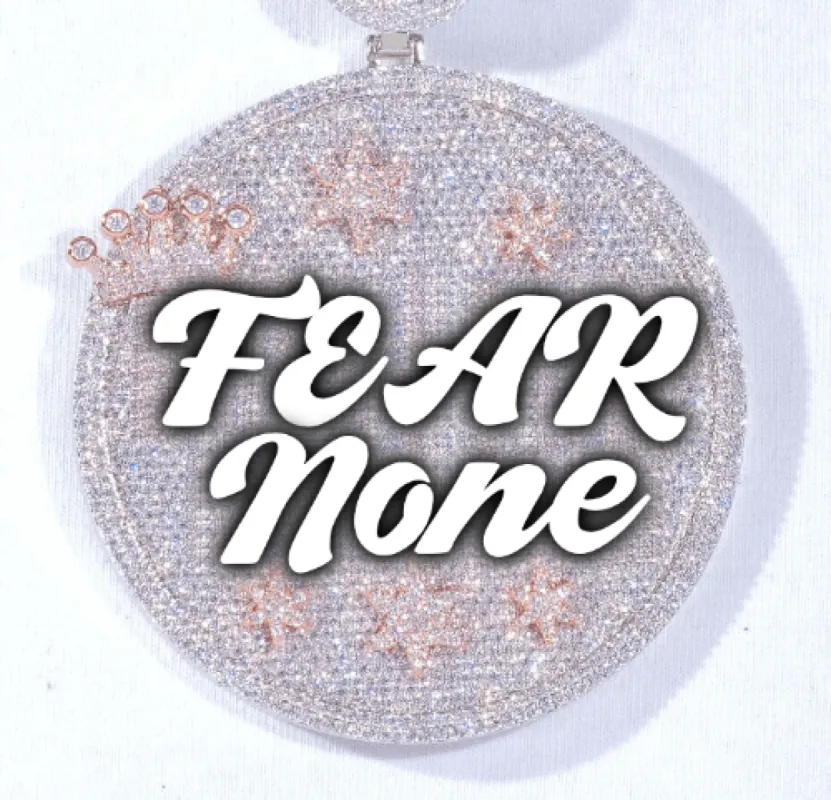 CUSTOM LETTER NECKLACE 3D BIG CROWN DISC sold by The GUU Shop