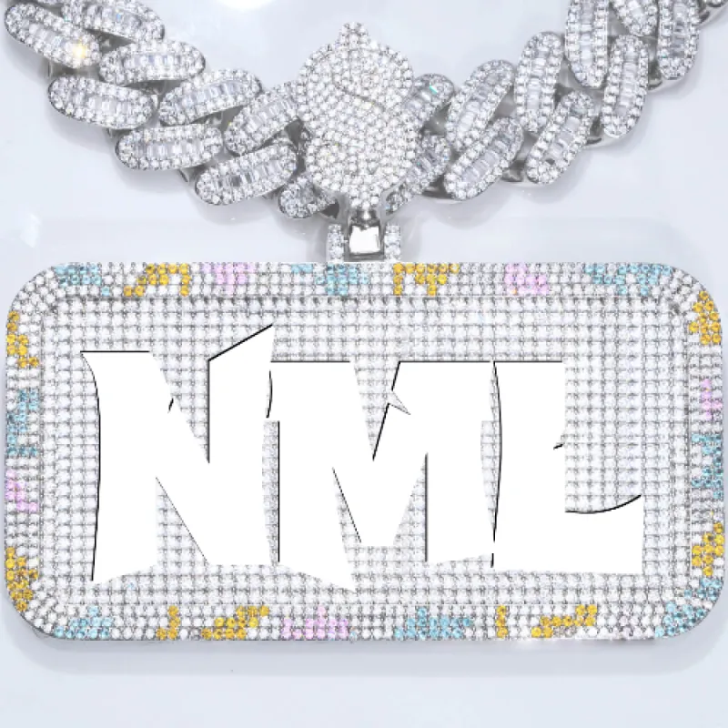 CUSTOM LETTER NECKLACE 3D COLORFUL SQUARE sold by The GUU Shop