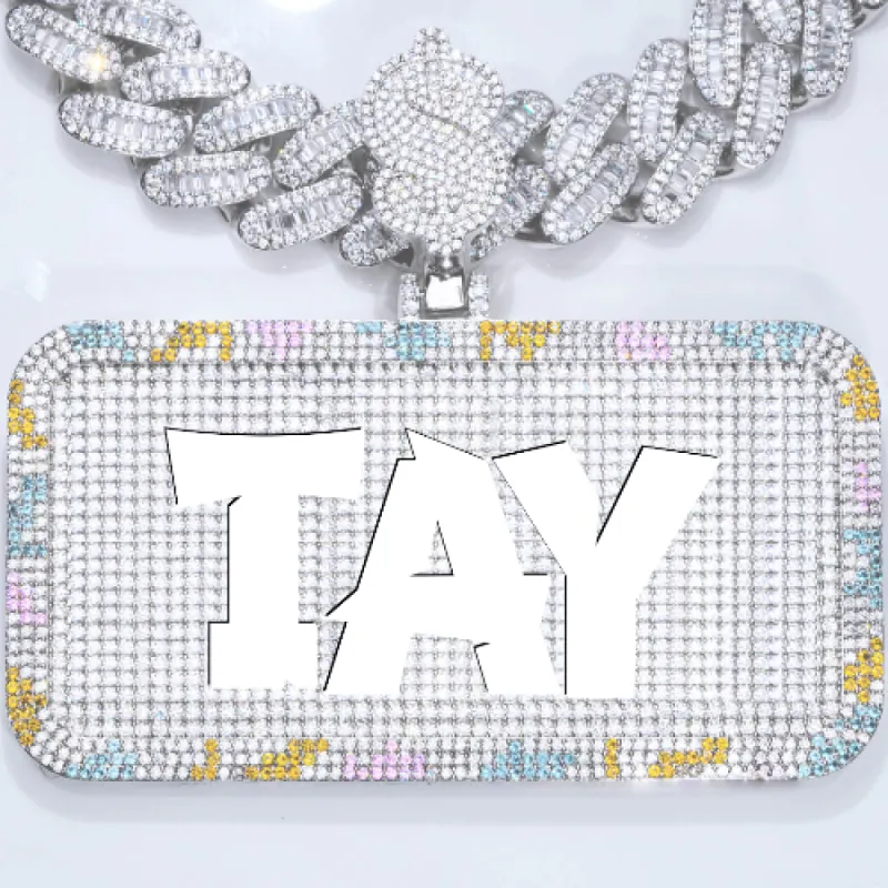 CUSTOM LETTER NECKLACE 3D COLORFUL SQUARE sold by The GUU Shop