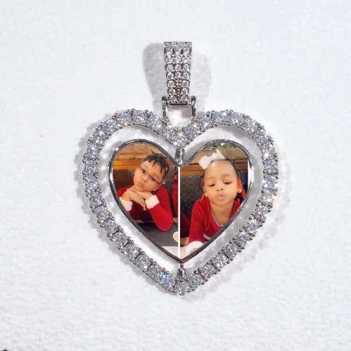 3D Spinning 2-Faced Heart Custom Picture Pendant sold by The GUU Shop