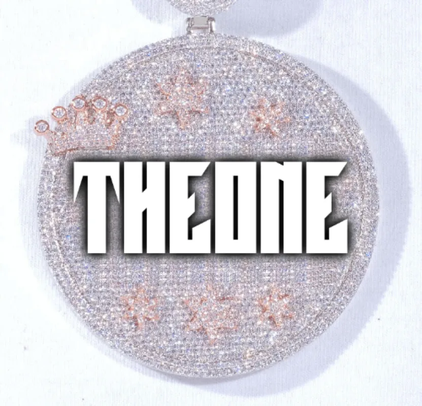 CUSTOM LETTER NECKLACE 3D BIG CROWN DISC sold by The GUU Shop