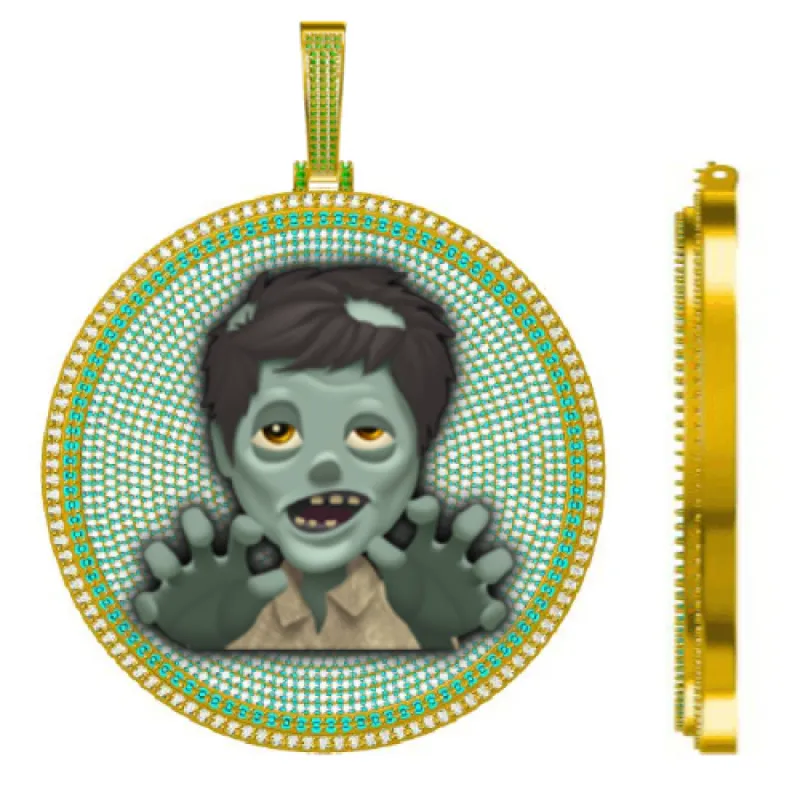 CUSTOM LETTER NECKLACE 3D BIG DISC sold by The GUU Shop