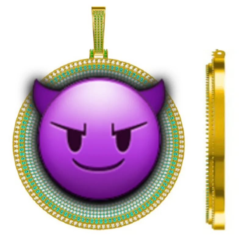 CUSTOM LETTER NECKLACE 3D BIG DISC sold by The GUU Shop