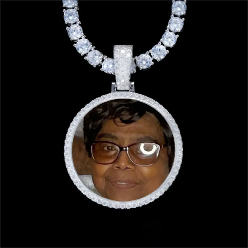 925S & VVS Moissanite 3D Circle Custom Picture Pendant sold by The GUU Shop