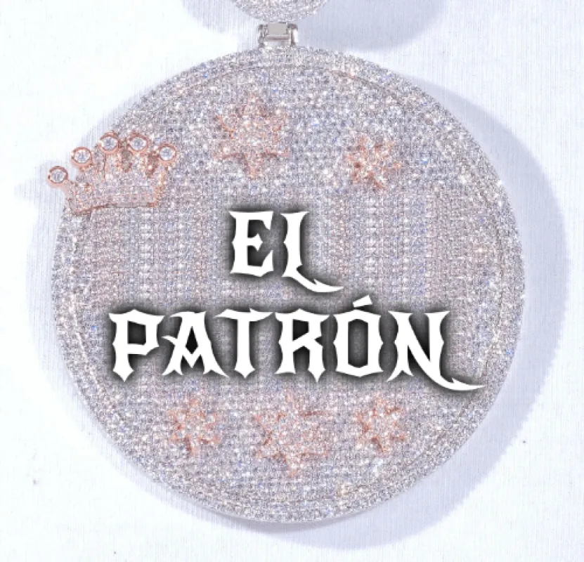 CUSTOM LETTER NECKLACE 3D BIG CROWN DISC sold by The GUU Shop