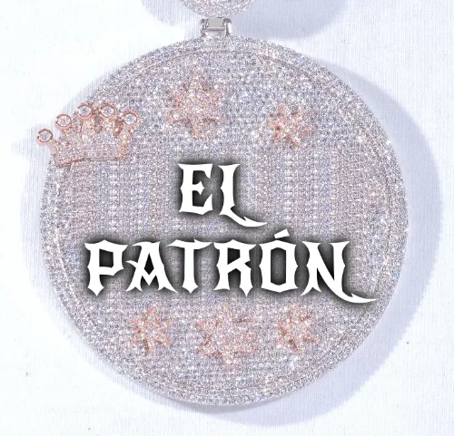 CUSTOM LETTER NECKLACE 3D BIG CROWN DISC sold by The GUU Shop