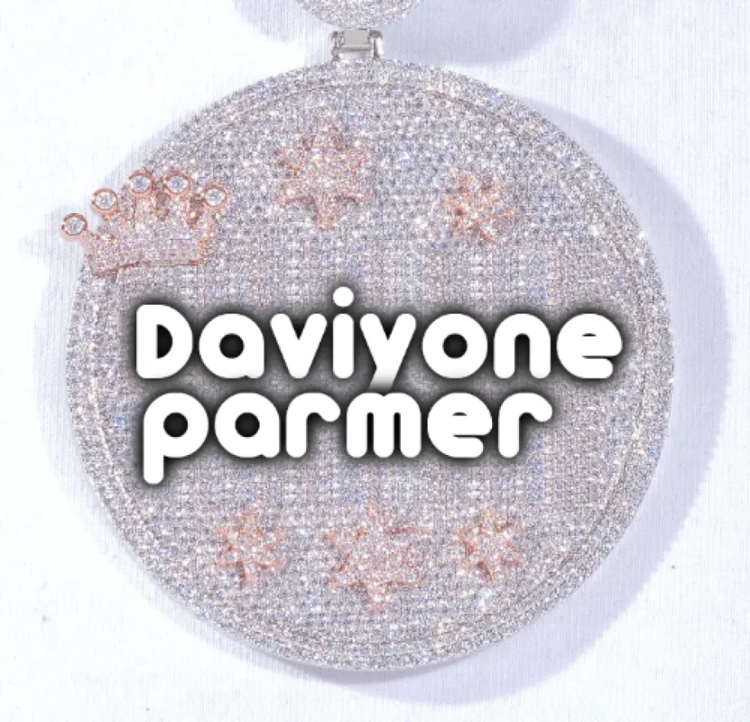 CUSTOM LETTER NECKLACE 3D BIG CROWN DISC sold by The GUU Shop