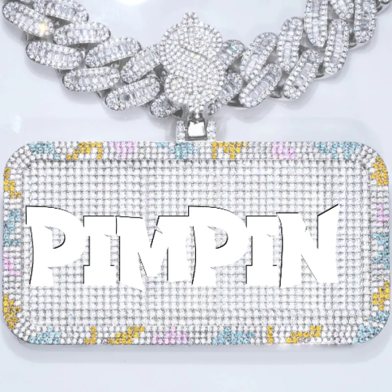 CUSTOM LETTER NECKLACE 3D COLORFUL SQUARE sold by The GUU Shop