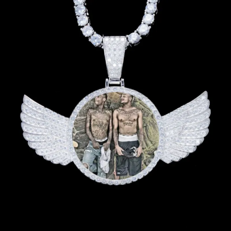 925S & VVS Moissanite 3D Wing Custom Picture Pendant sold by The GUU Shop