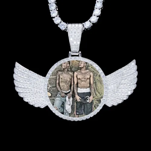 925S & VVS Moissanite 3D Wing Custom Picture Pendant sold by The GUU Shop
