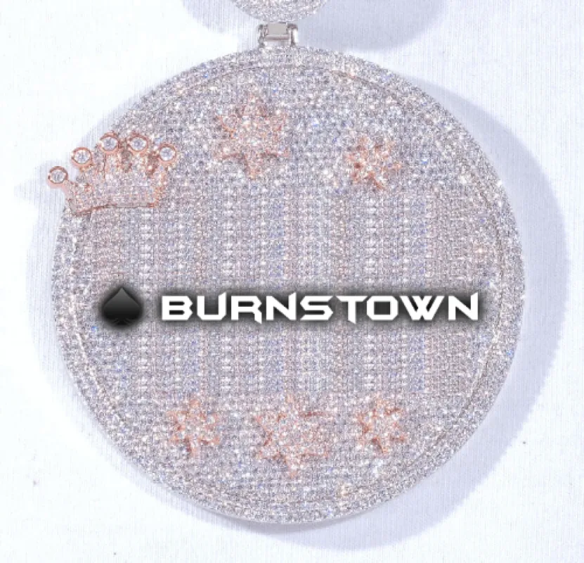 CUSTOM LETTER NECKLACE 3D BIG CROWN DISC sold by The GUU Shop