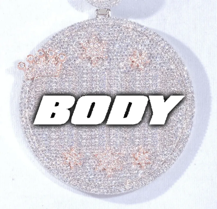 CUSTOM LETTER NECKLACE 3D BIG CROWN DISC sold by The GUU Shop