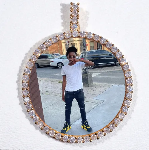 LARGE 3D CIRCLE CUSTOM PICTURE PENDANT sold by The GUU Shop