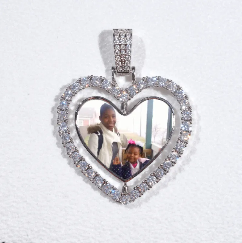 3D Spinning 2-Faced Heart Custom Picture Pendant sold by The GUU Shop