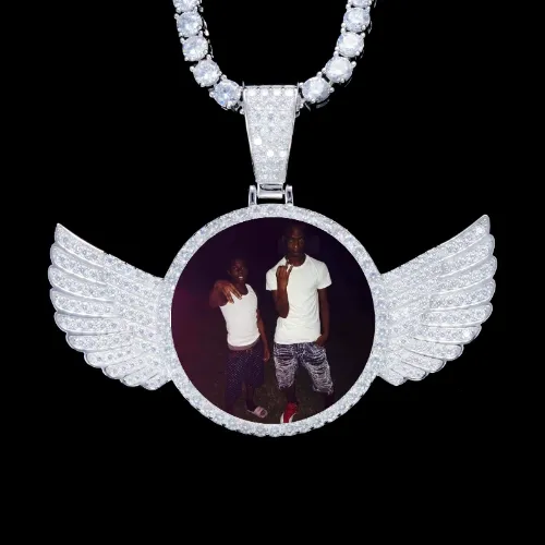 925S & VVS Moissanite 3D Wing Custom Picture Pendant sold by The GUU Shop
