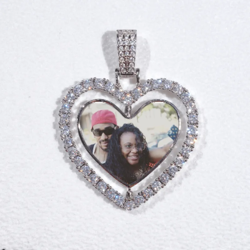 3D Spinning 2-Faced Heart Custom Picture Pendant sold by The GUU Shop