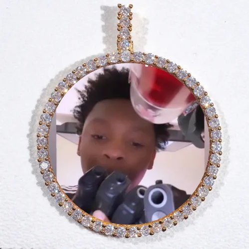 LARGE 3D CIRCLE CUSTOM PICTURE PENDANT sold by The GUU Shop