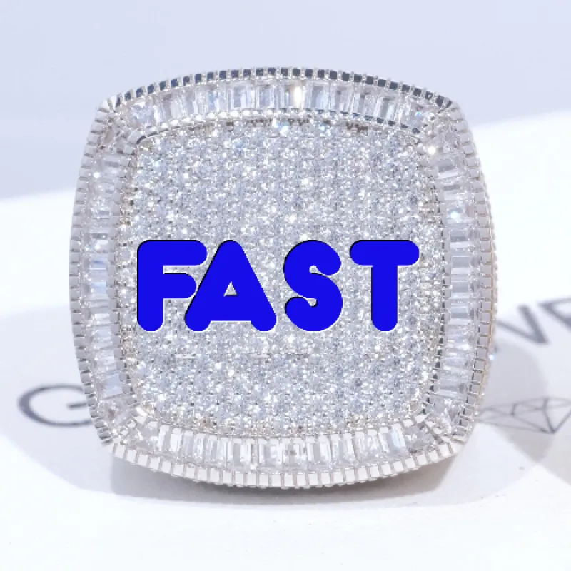 CUSTOM LETTER 3D ICED RING sold by The GUU Shop