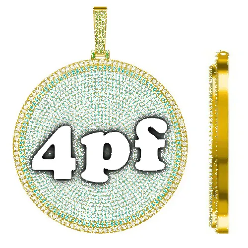 CUSTOM LETTER NECKLACE 3D BIG DISC sold by The GUU Shop