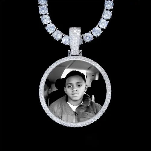 925S & VVS Moissanite 3D Circle Custom Picture Pendant sold by The GUU Shop