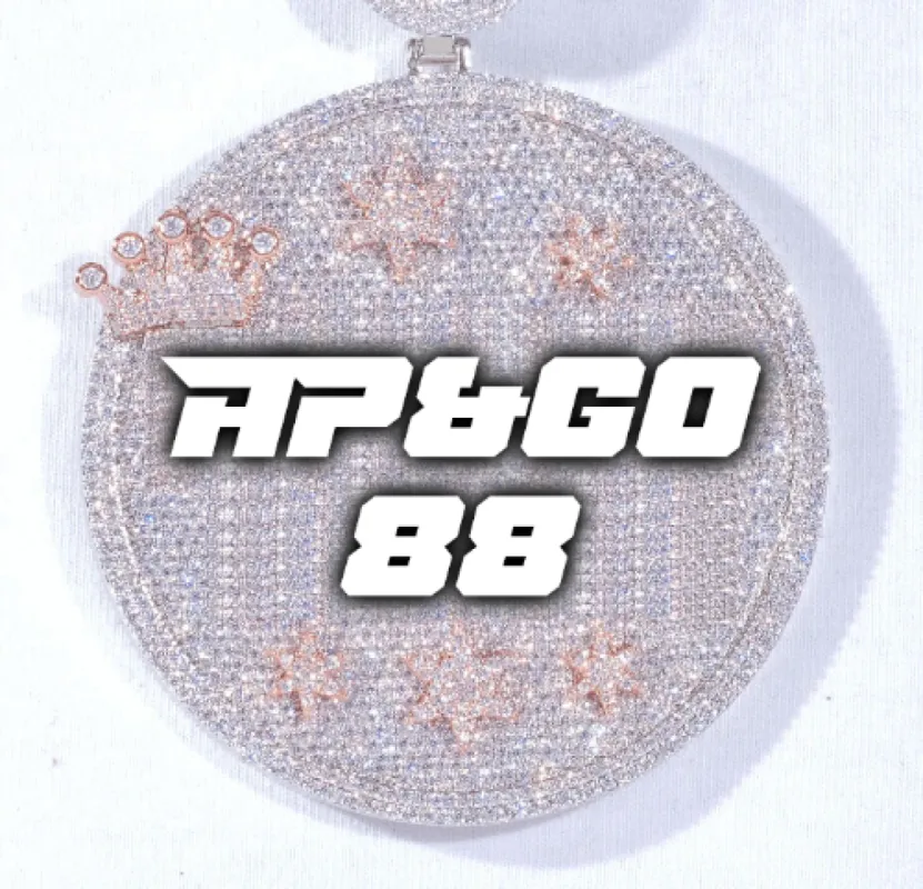 CUSTOM LETTER NECKLACE 3D BIG CROWN DISC sold by The GUU Shop