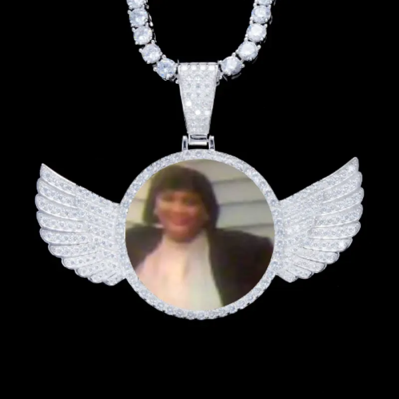 925S & VVS Moissanite 3D Wing Custom Picture Pendant made by The GUU Shop