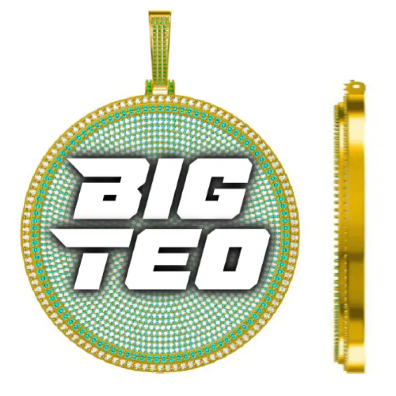 CUSTOM LETTER NECKLACE 3D BIG DISC sold by The GUU Shop