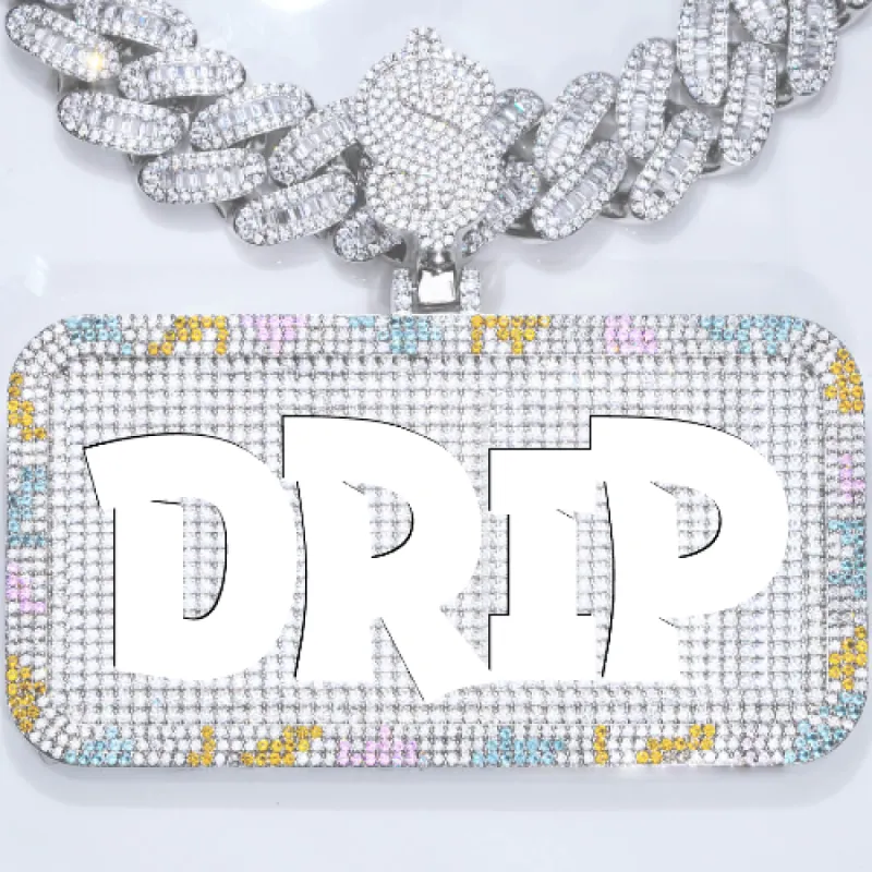 CUSTOM LETTER NECKLACE 3D COLORFUL SQUARE sold by The GUU Shop