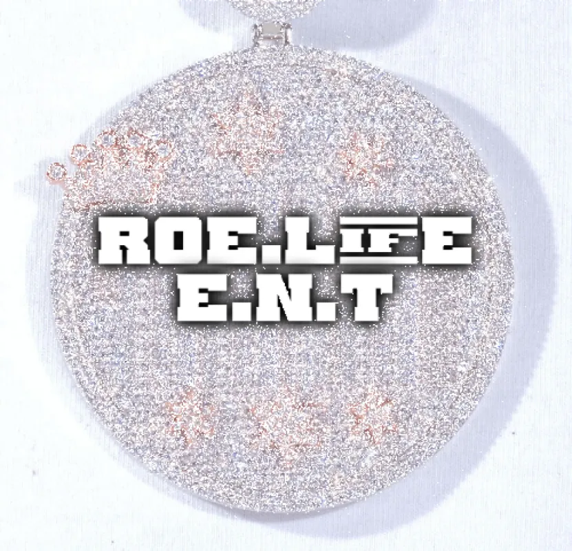 CUSTOM LETTER NECKLACE 3D BIG CROWN DISC sold by The GUU Shop