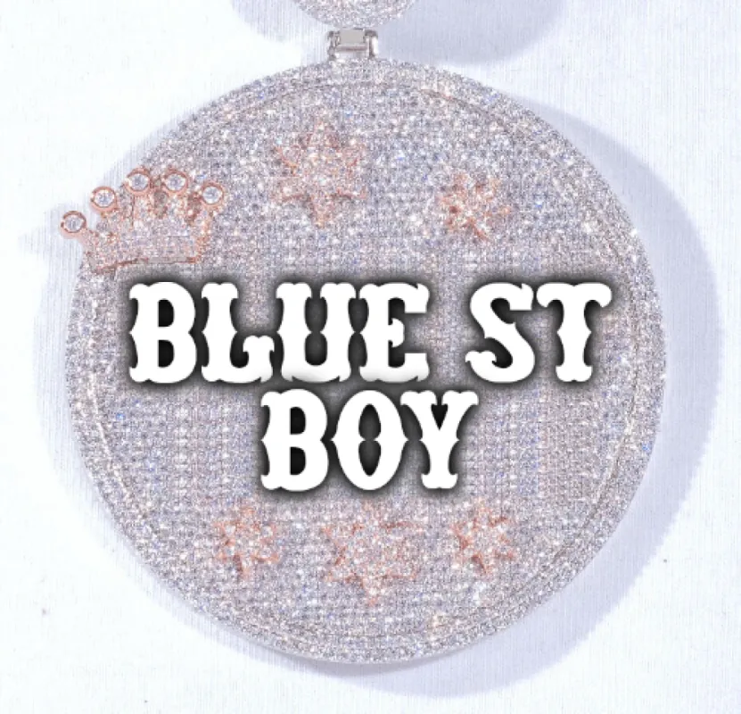 CUSTOM LETTER NECKLACE 3D BIG CROWN DISC sold by The GUU Shop