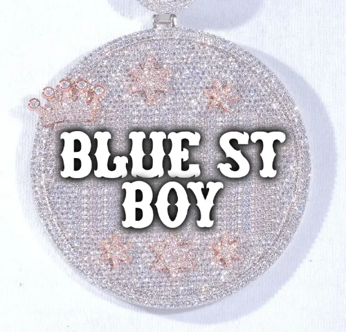 CUSTOM LETTER NECKLACE 3D BIG CROWN DISC sold by The GUU Shop