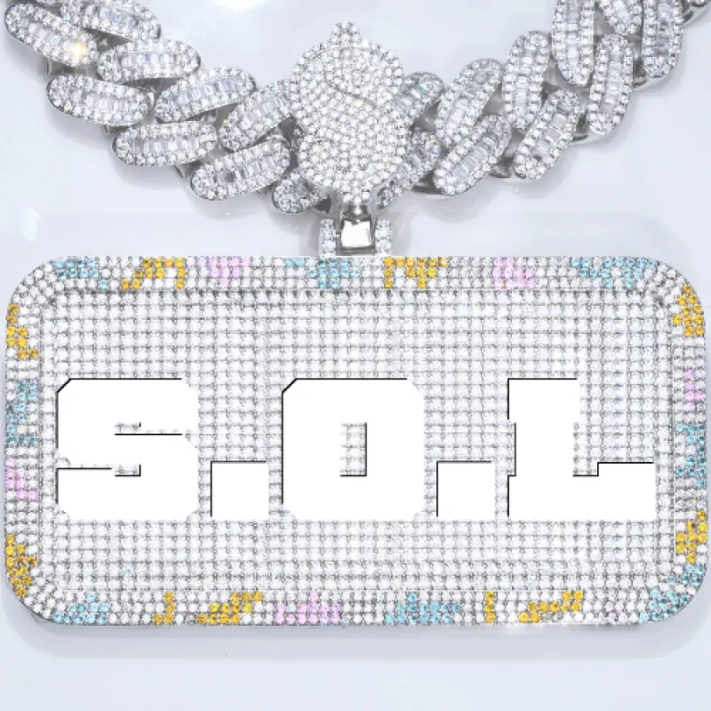 CUSTOM LETTER NECKLACE 3D COLORFUL SQUARE sold by The GUU Shop