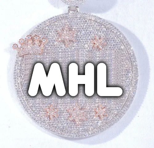 CUSTOM LETTER NECKLACE 3D BIG CROWN DISC sold by The GUU Shop