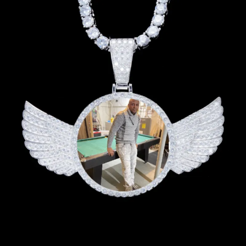 925S & VVS Moissanite 3D Wing Custom Picture Pendant sold by The GUU Shop