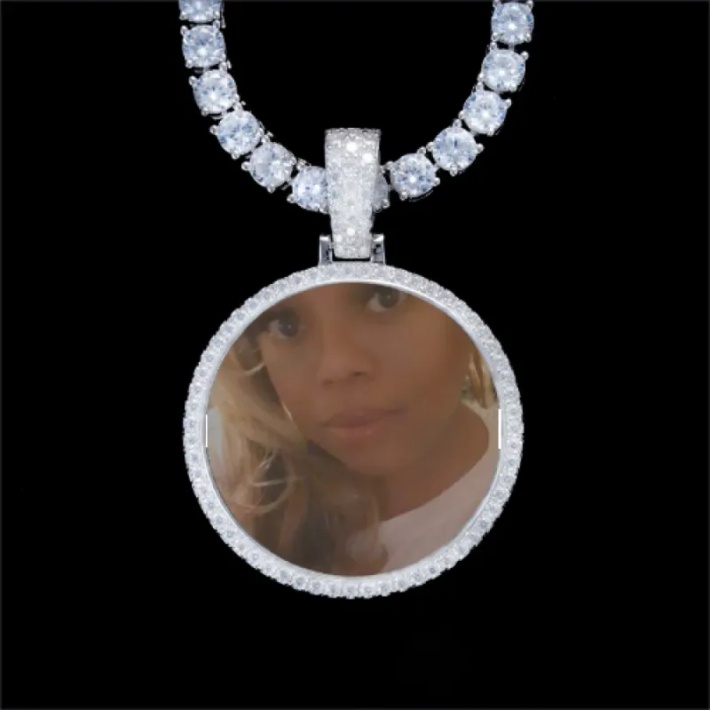 925S & VVS Moissanite 3D Circle Custom Picture Pendant sold by The GUU Shop