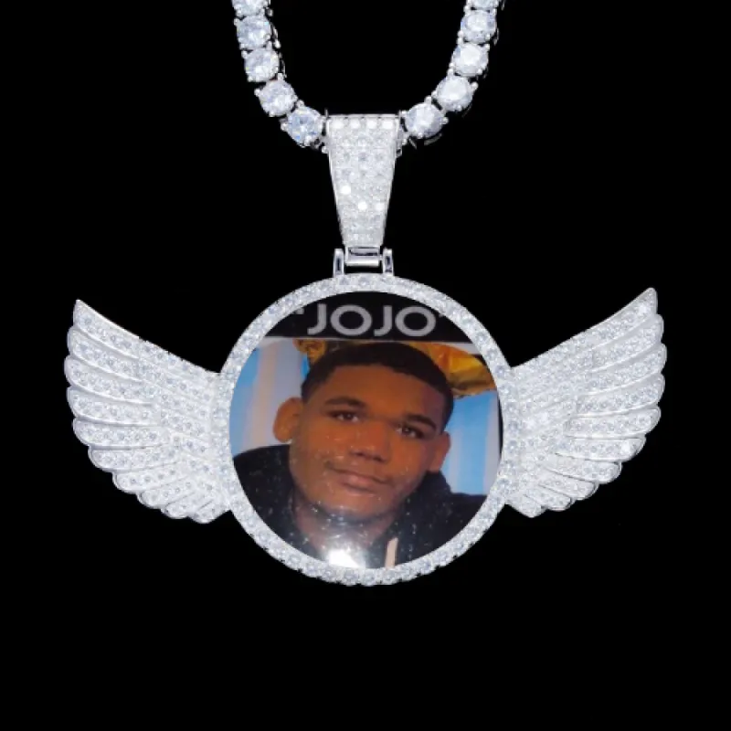 925S & VVS Moissanite 3D Wing Custom Picture Pendant sold by The GUU Shop