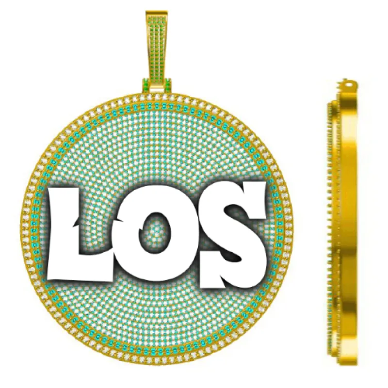 CUSTOM LETTER NECKLACE 3D BIG DISC made by The GUU Shop