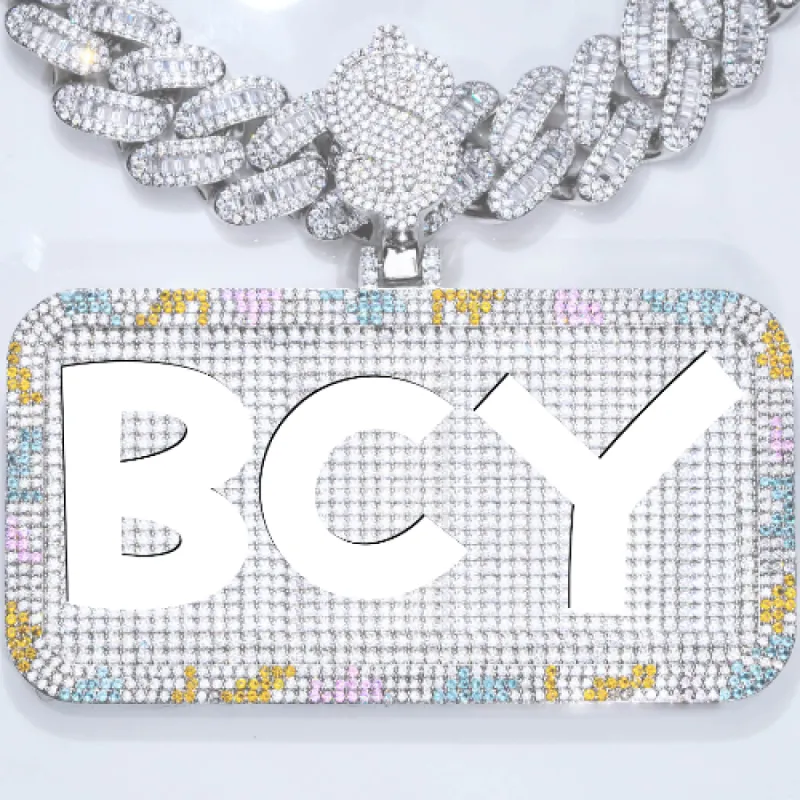 CUSTOM LETTER NECKLACE 3D COLORFUL SQUARE sold by The GUU Shop