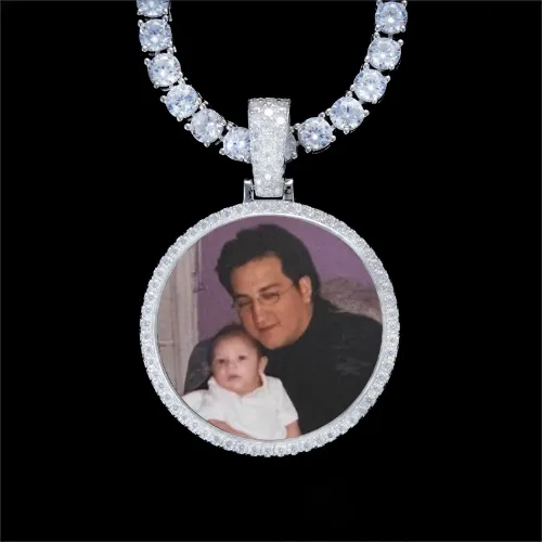 925S & VVS Moissanite 3D Circle Custom Picture Pendant sold by The GUU Shop