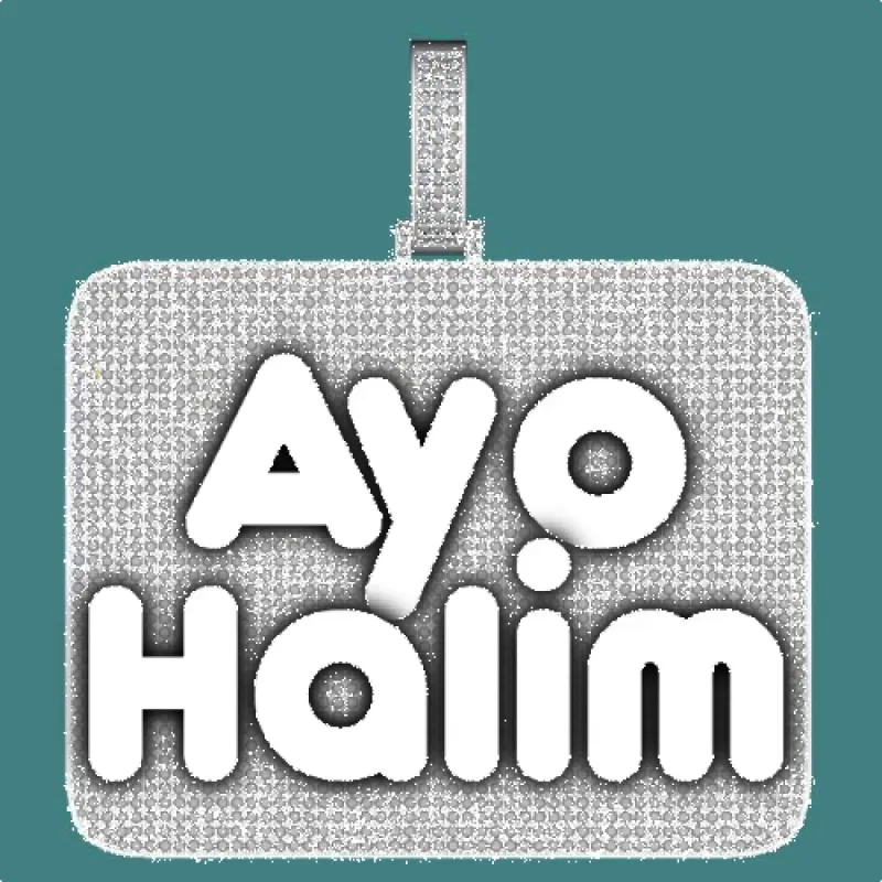 CUSTOM LETTER NECKLACE 3D BIG SQUARE sold by The GUU Shop