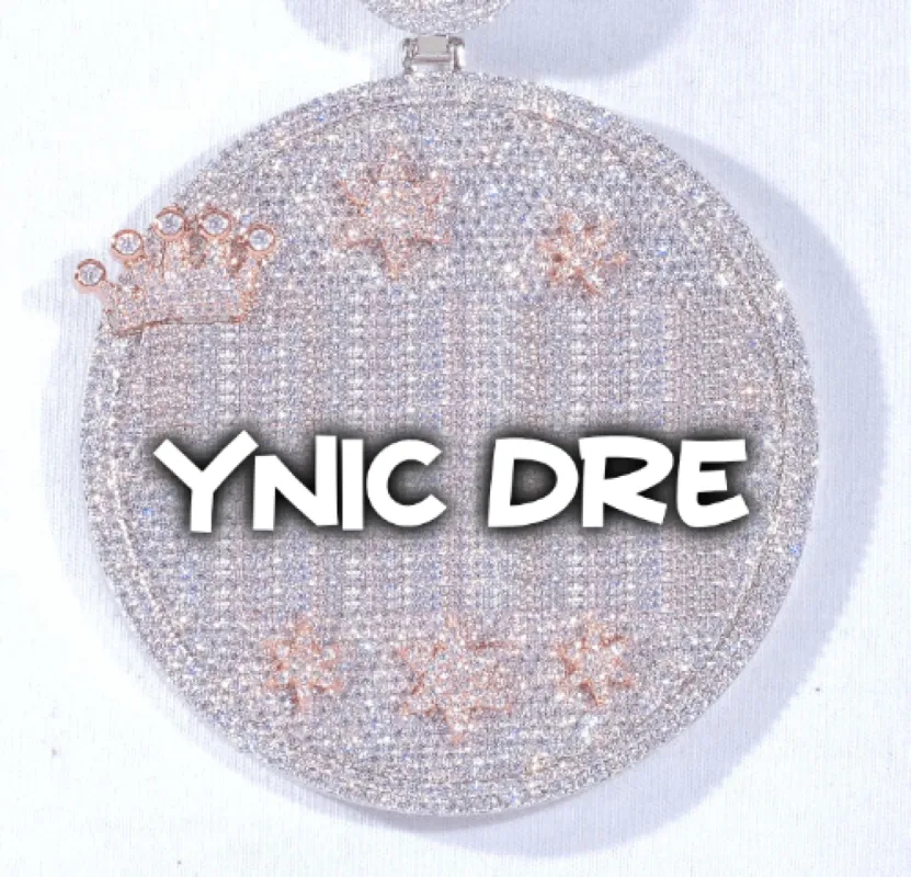 CUSTOM LETTER NECKLACE 3D BIG CROWN DISC sold by The GUU Shop