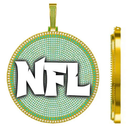 CUSTOM LETTER NECKLACE 3D BIG DISC sold by The GUU Shop