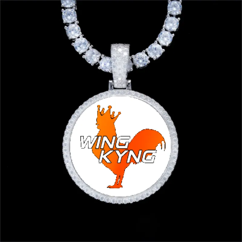 925S & VVS Moissanite 3D Circle Custom Picture Pendant sold by The GUU Shop