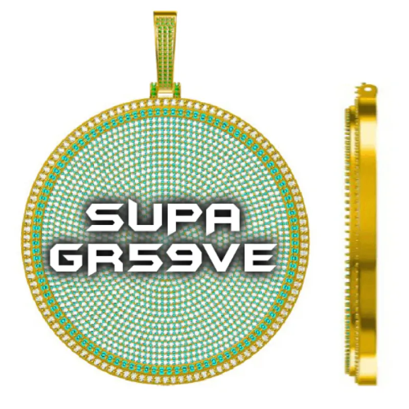 CUSTOM LETTER NECKLACE 3D BIG DISC sold by The GUU Shop