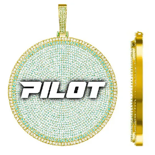 CUSTOM LETTER NECKLACE 3D BIG DISC sold by The GUU Shop