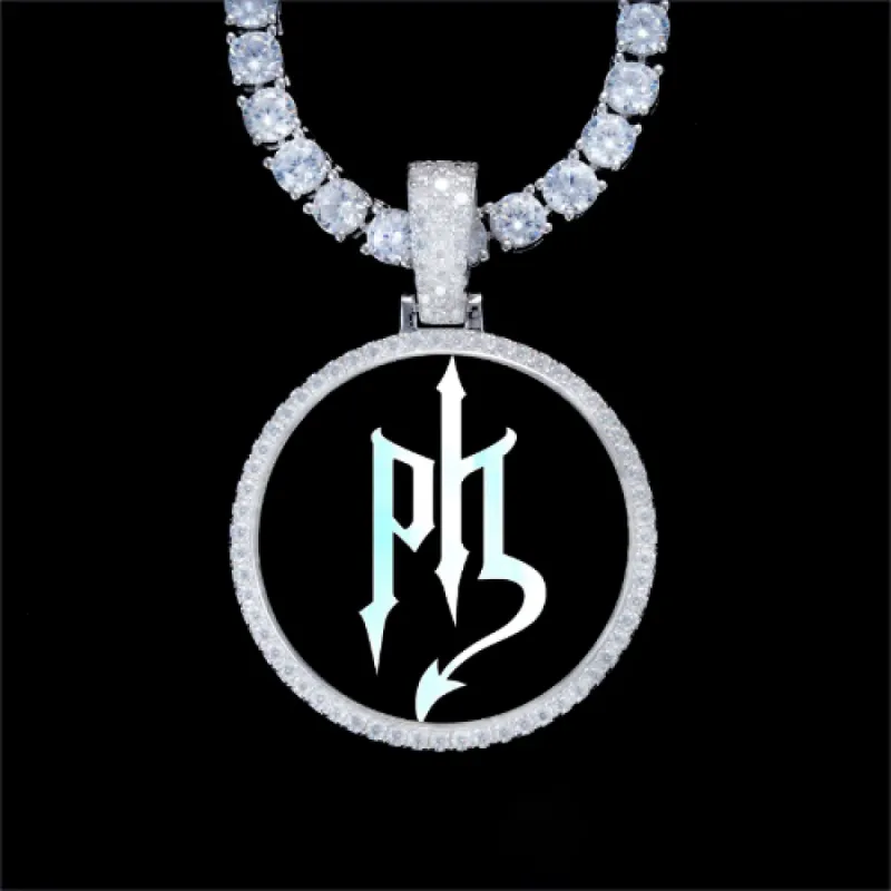 925S & VVS Moissanite 3D Circle Custom Picture Pendant sold by The GUU Shop