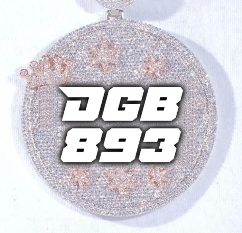 CUSTOM LETTER NECKLACE 3D BIG CROWN DISC sold by The GUU Shop