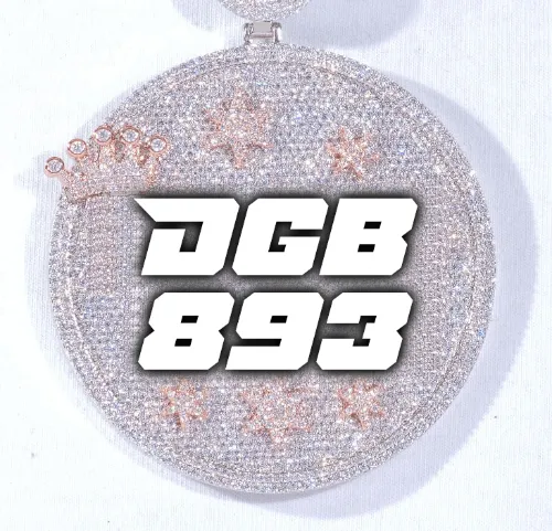 CUSTOM LETTER NECKLACE 3D BIG CROWN DISC sold by The GUU Shop